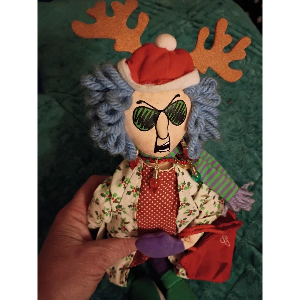 MAXINE PLUSH Stressed In Holiday Style Hallmark Christmas doll